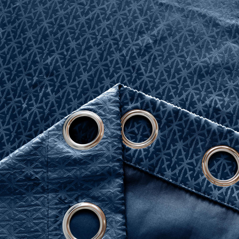 Temple Velvet Blackout Eyelet Curtains