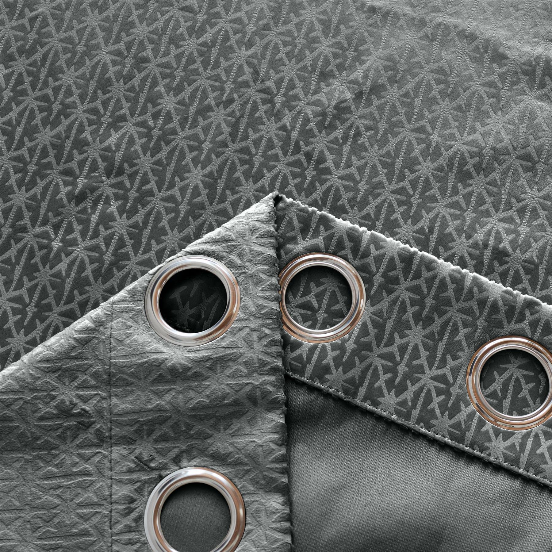 Temple Velvet Blackout Eyelet Curtains