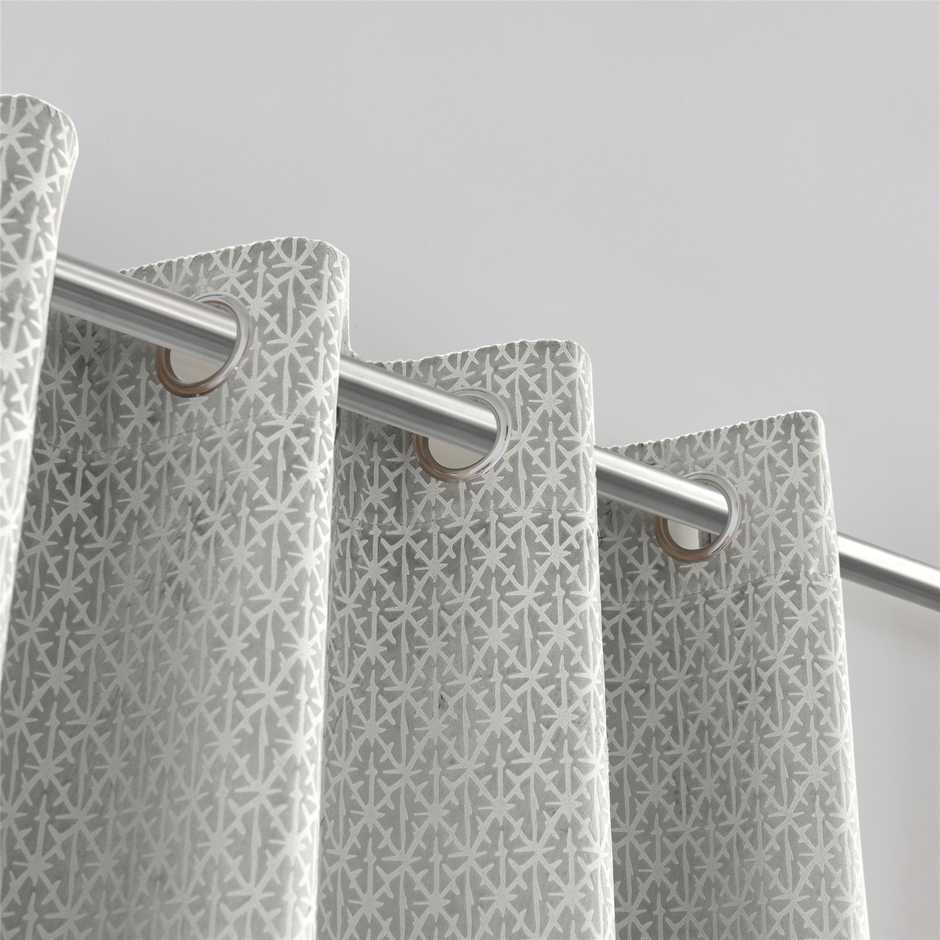 Temple Velvet Blackout Eyelet Curtains